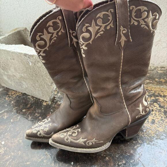Durango Crush Western Boots Embroidered Cowboy Boots Chocolate Scroll Womens 7 - Picture 6 of 8